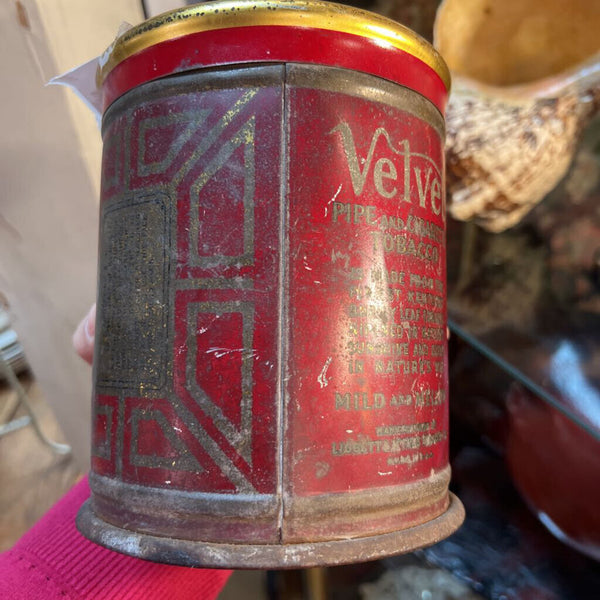 Antique Velvet Tobacco Can