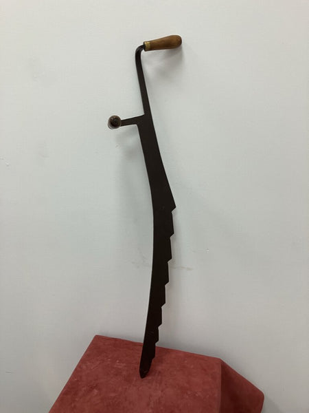 Rustic Farmhouse Hay Knife Saw Steel wood Black Primitive Barn Antique Farm
