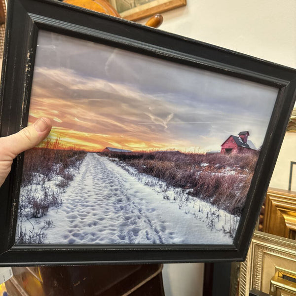 Set of rustic photographs in distressed black frames
