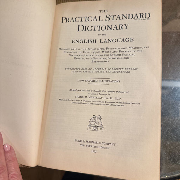 FUNK & WAGNALL'S PRACTICAL STANDARD DICTIONARY c1937