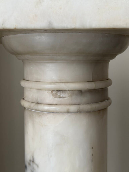 0943 Antique Italian Alabaster Pedestal Column