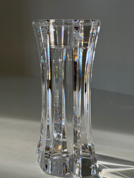 1039 Swedish Orrefors Crystal Candle Holder Pair