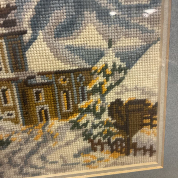 Vintage Snowy Mountain Church 12". x 12"