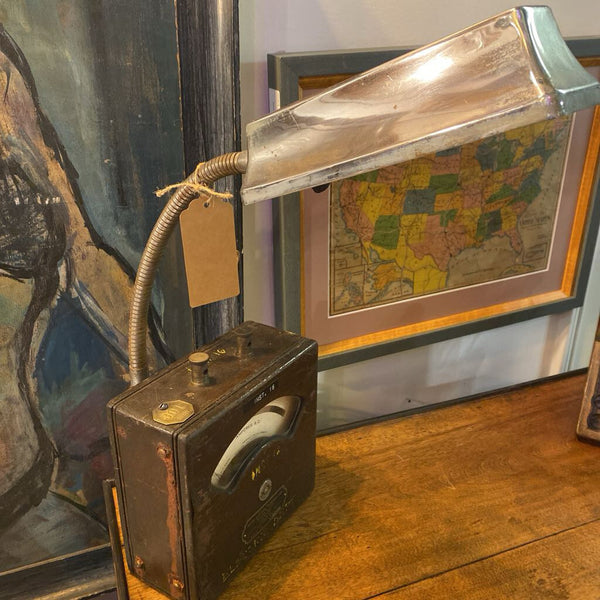 Repurposed amp meter desk lamp