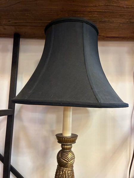 Vintage Brass/Marble Hollywood Regency Tassel Lamp 24" x 15"
