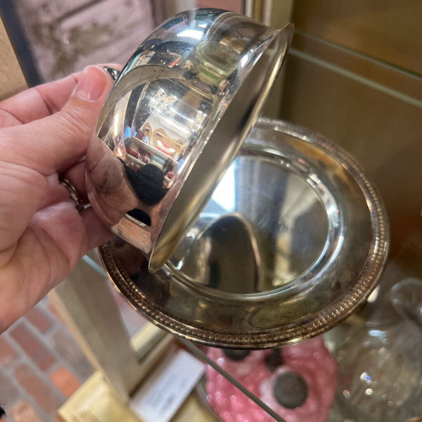 Vintage Silver Plate Covered Butter Dish