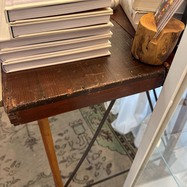 Vintage wallpaper table (table only) in store pick up only 22"d x 73"w x 32.5" tall dark wood