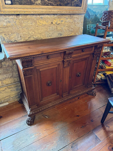 Antique Claw Foot Credenza 59L 22D 42H IN STORE PICKUP ONLY