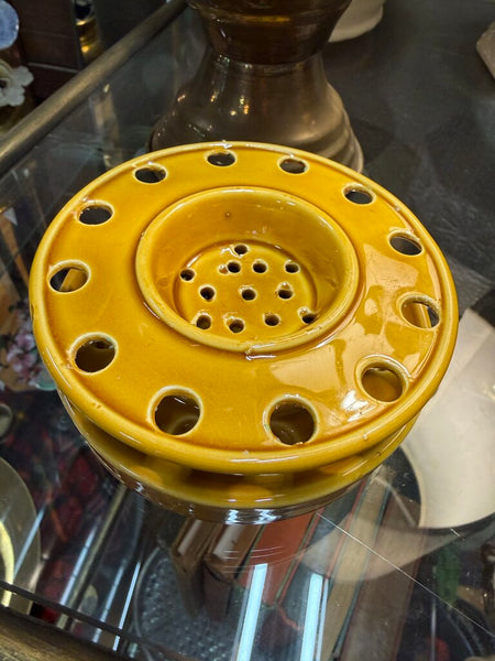 Mustard Colored Ceramic Howard Holt Incense Stand Made in Japan W2110