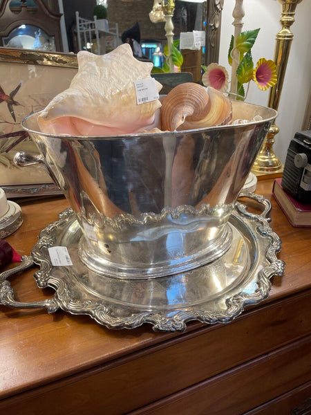 Oval silver champagne bucket as is