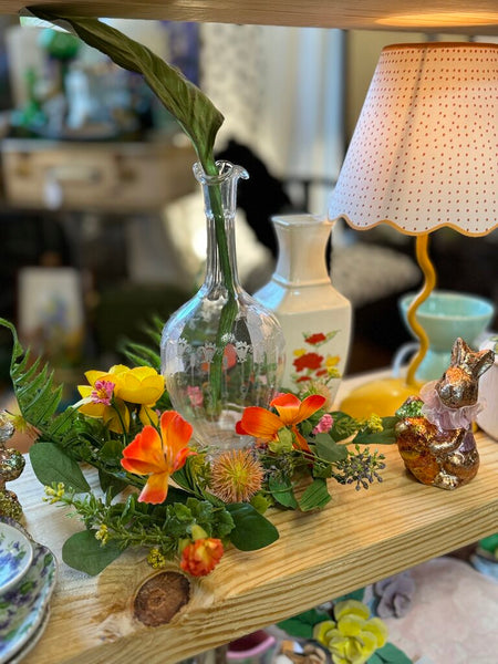 Orange milk glass vase
