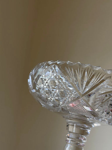 1446 American Brilliant Pedestal Crystal Candy Dish