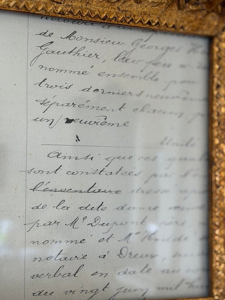 0488 Florentine Frame w/ 19th C. French Document