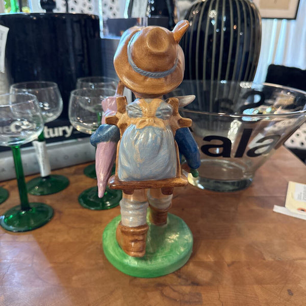Hummel style ceramic boy 10"