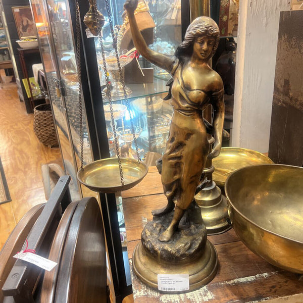 Vintage Brass Art Nouveau Woman Figure 20"