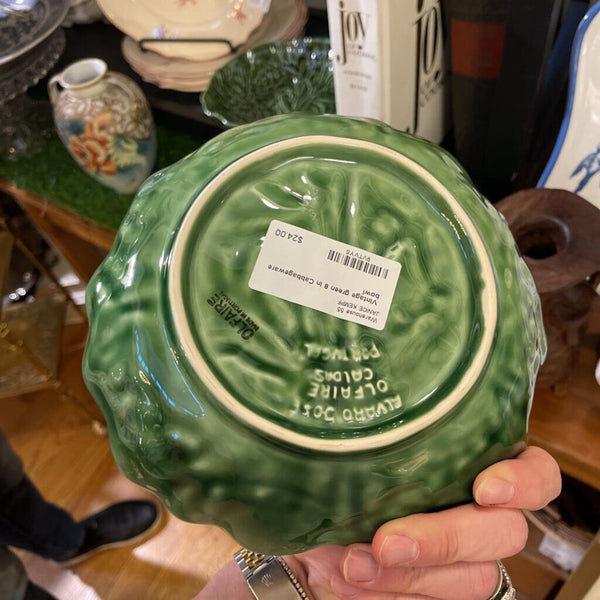 Vintage green 8 in Cabbageware bowl