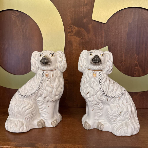 PAIR STAFFORDSHIRE DOGS10X8