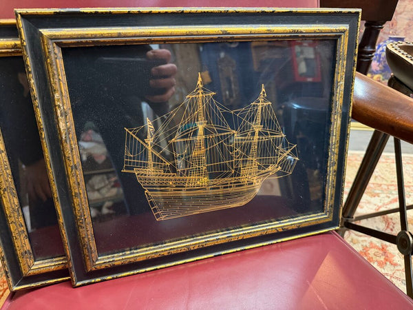 Framed Golden Silhouette, pure gold on Sterling silver, 15"x12"