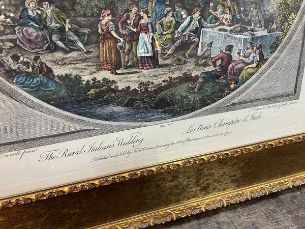 Vintage "The Rural Italian's Wedding" Framed Print~ 26.5" w x 28.25" t