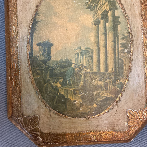 Vintage Florentine Plaque 7.5 x 6"