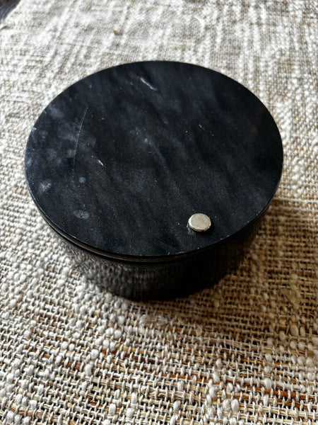 Marble Dual Salt & Pepper Container w/ Pivoting Lid 5 X 2.25