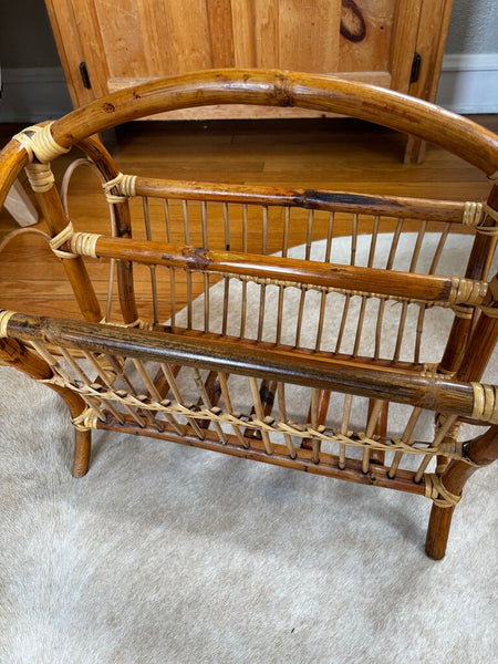 Vintage Rattan Magazine Rack