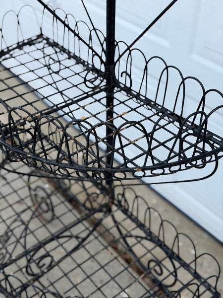 1494 Tiered Rustic Iron Planter Stand