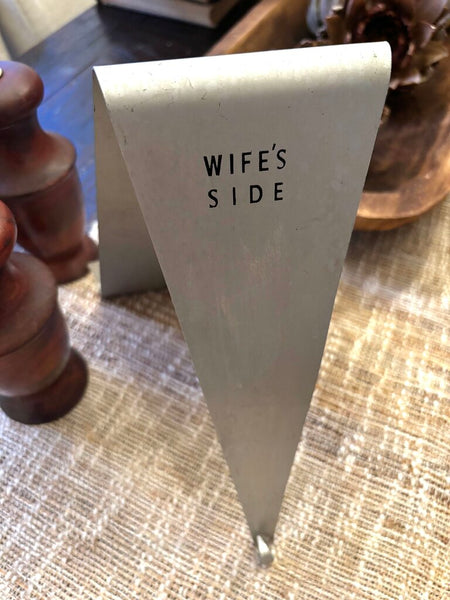 Vintage MCM Aluminum Rooster Morning News Newspaper Tabletop Stand Wife's Side