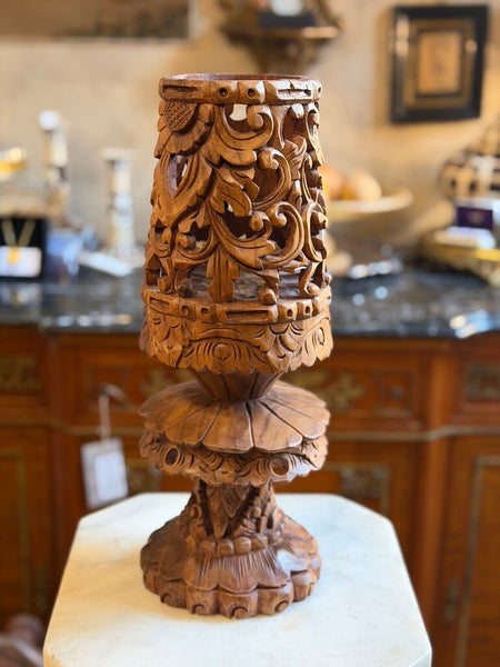 1522 Carved Wooden Vase