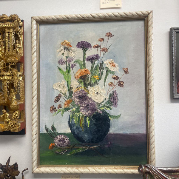 Moxie - Flowers In Blue Vase Painting - 13 x 17