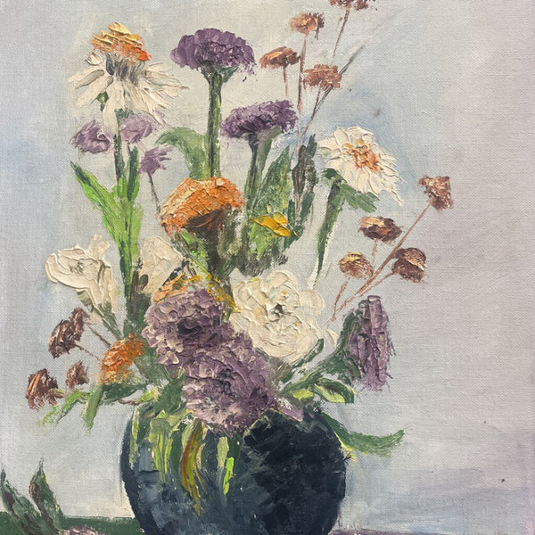 Moxie - Flowers In Blue Vase Painting - 13 x 17