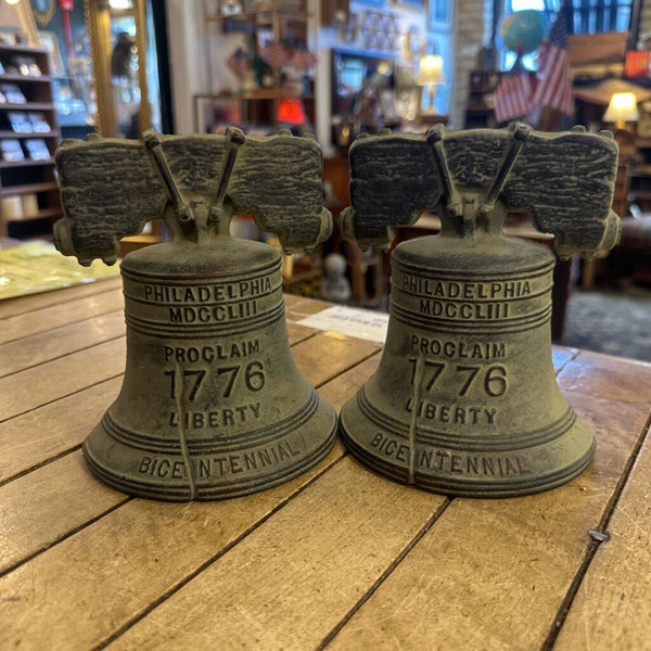 PAIR BICENTENNIAL LIBERTY BELL BOOKENDS