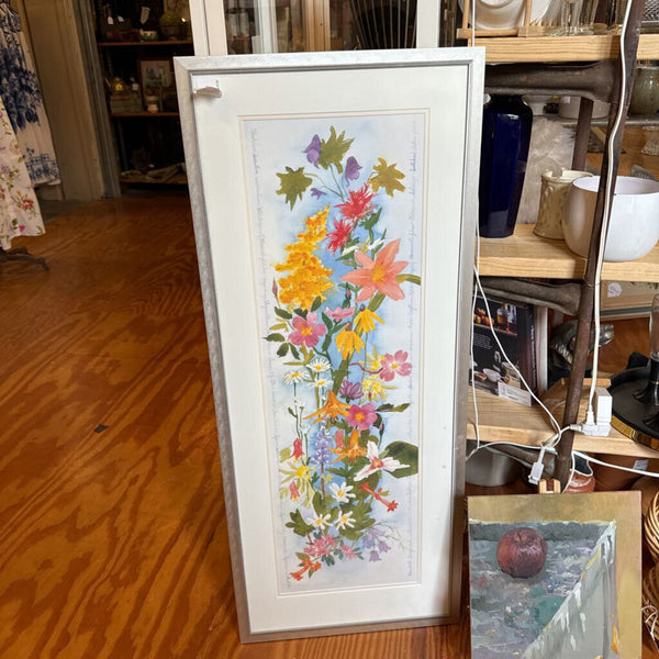 Signed framed and numbered floral limited edition print 1992