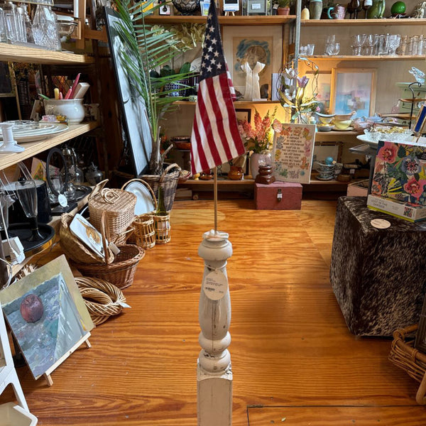 Tall architectural piece / wood (hole at top for flag ) 24.5"
