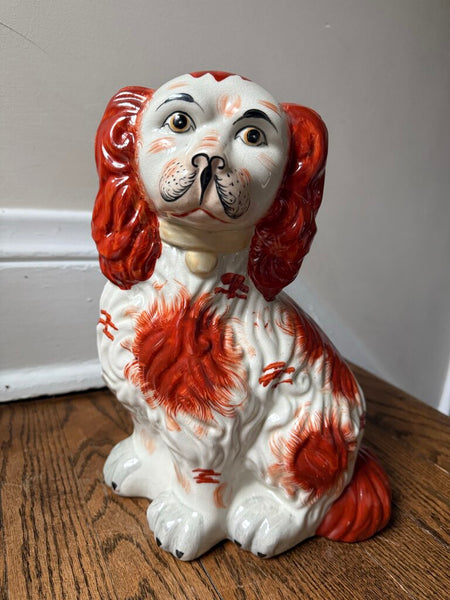 12" Staffordshire Spaniel with Rust Colored Spots As Found W2264