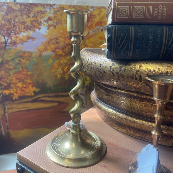 Moxie - Brass Twist Candle Holder - 7"