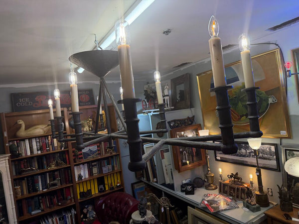 Tom Corbin Designed Bronze 10 Light Chandelier 8’ X 4’ X 2’