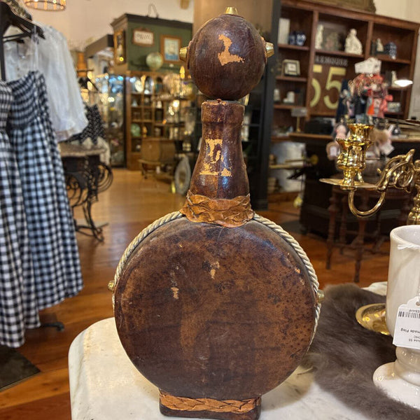 Vintage Nautical Theme Leather Wrapped Decanter