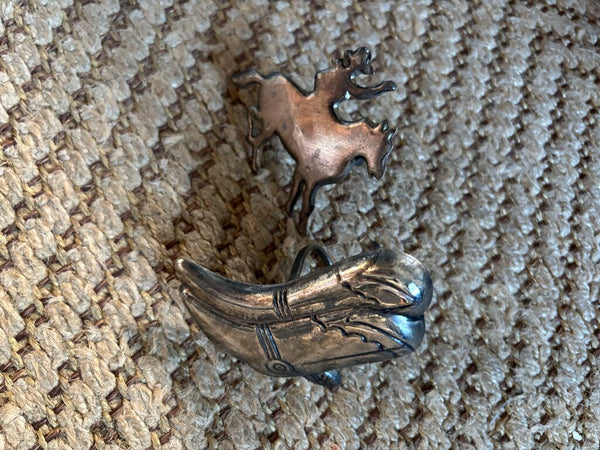 Vintage Silver Western Napkin Rings Pair