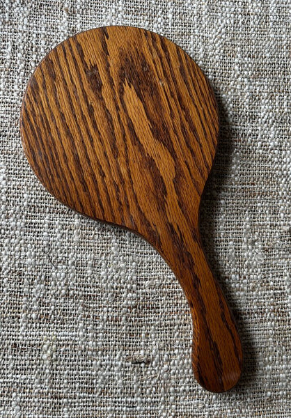 Vintage 1970's Wood Handheld Mirror