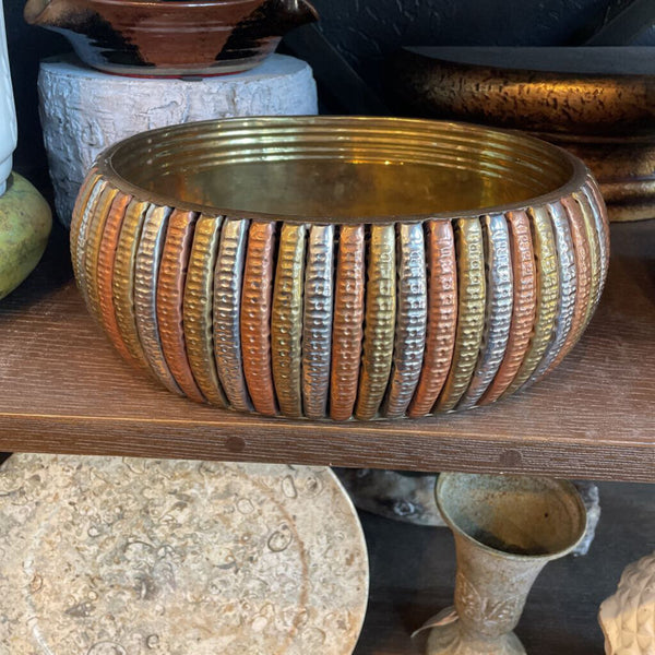 Moxie - Tri Color Brass Planter - 10 x 8 x 5