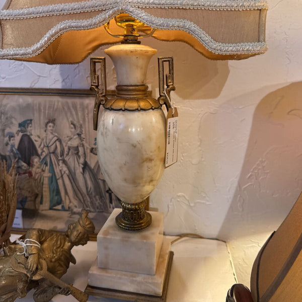 Lamp - Marble antique with ornate shade