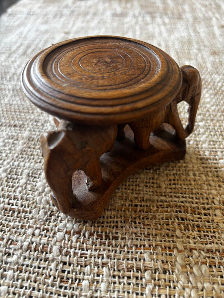 Vtg Wood Elephant Plant Stand