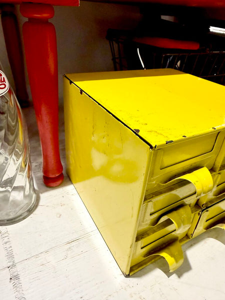JFV ~ Vintage yellow metal cubby