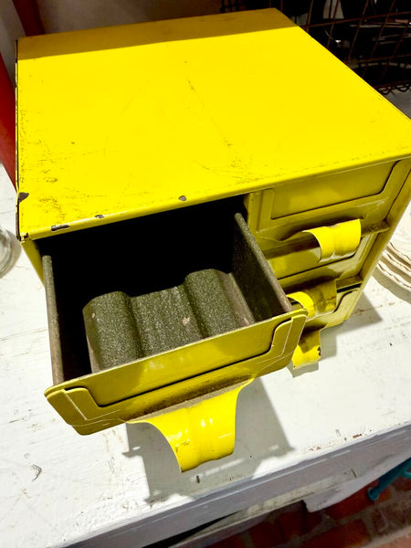 JFV ~ Vintage yellow metal cubby