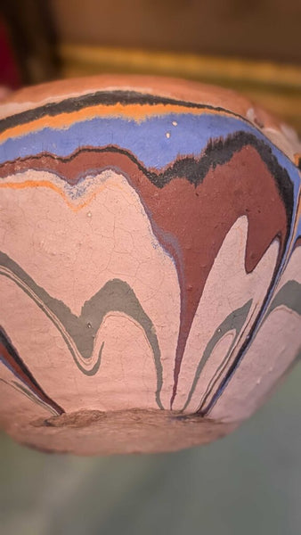 Ozark roadside Pottery round hanging planter 4.5 diameter 5 inches tall