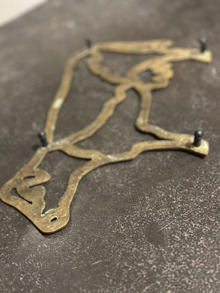 BRASS COW TRIVET 10" X 6 1/2"
