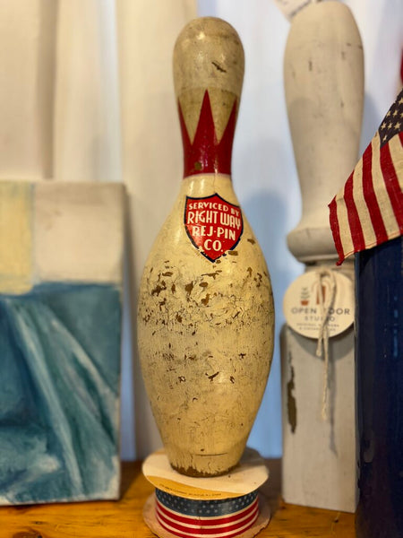 Vintage bowling pin / wooden