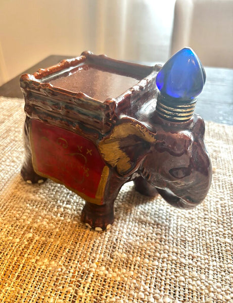 Vtg Royal India Elephant Whiskey Decanter Japan
