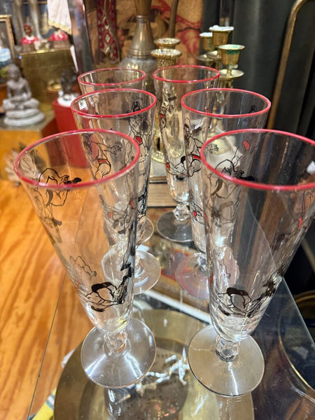 Set of 6 Wrestler Pilsner Glasses W2290